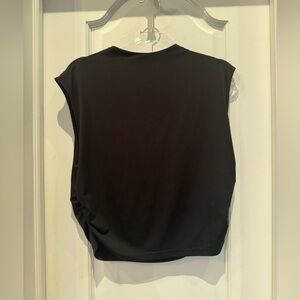 H&M Black Ruched Side Sleeveless Top – Size XL